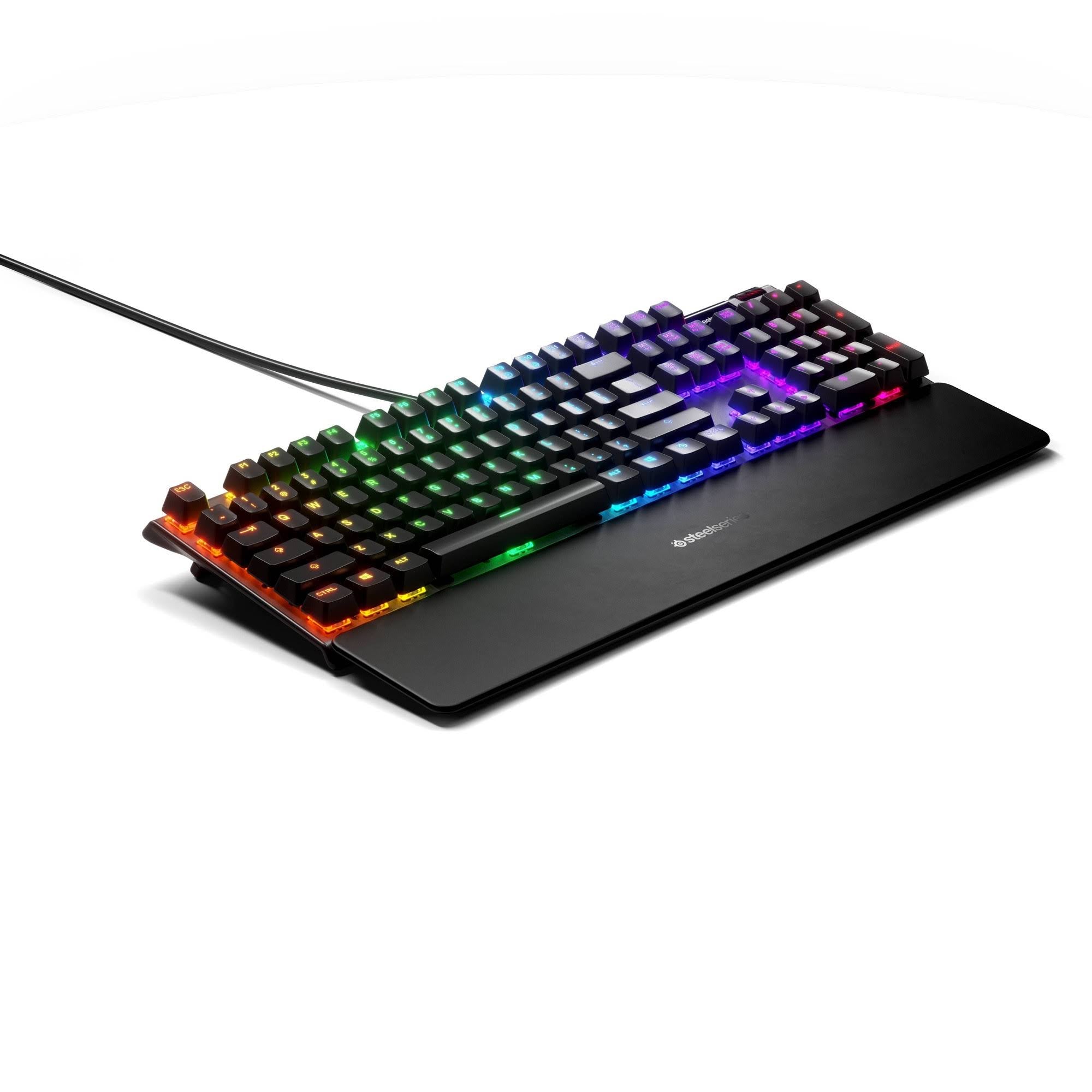 SteelSeries - Apex 5 Wired Gaming Hybrid Mechanical Blue Switch Keyboard with RGB Back Lighting - Black - Megean