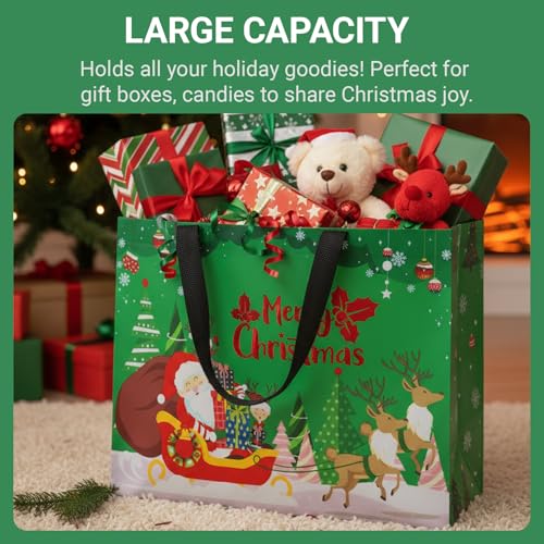 habgp 20 Pack Christmas Gift Bags Assorted Sizes with Handle, Reusable Tote K88379