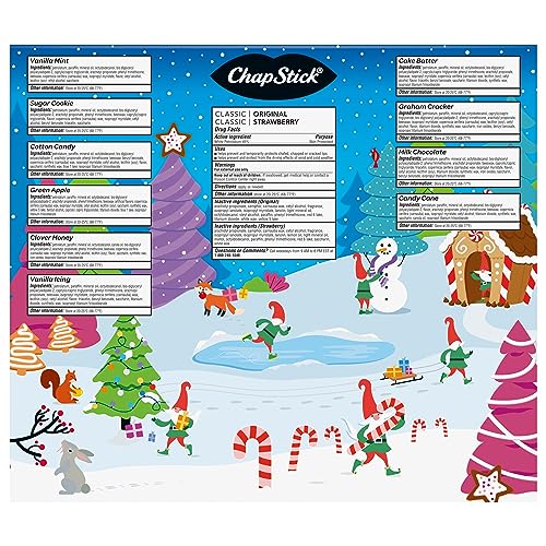 ChapStick Advent Calendar 2025, 12-Pack Lip Balm Gift Set, 0.15 Oz Each M609540