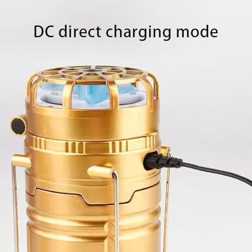 5-in-1 Portable LED Camping Lantern with Fan, Solar/USB Rechargeable, Phone Charger X217882