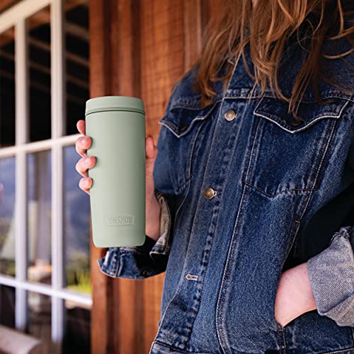 THERMOS ALTA SERIES Stainless Steel Tumbler 18 oz, Matte Steel/Espresso Black U63813