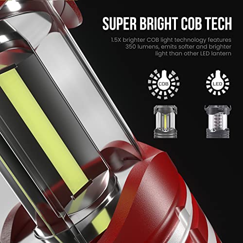 Lichamp LED Camping Lantern 4 Pack, Battery Powered Portable Hanging Light X975