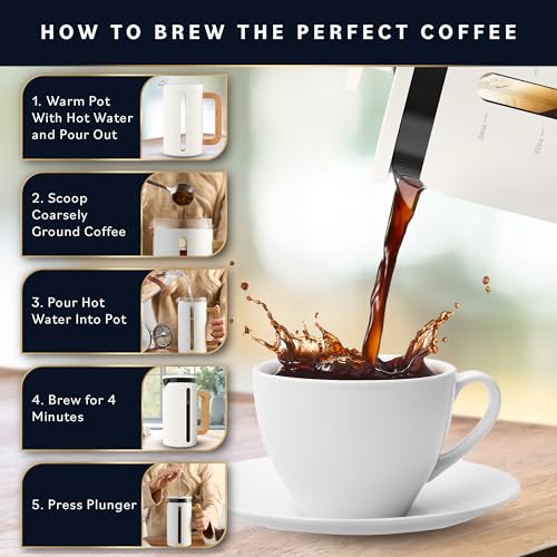 Home Hero French Press Coffee Maker 34 oz with Bamboo Handle M7727