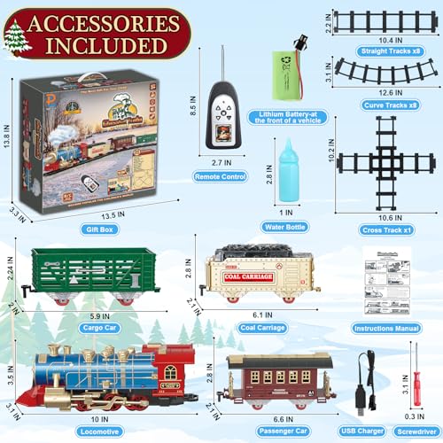 Kids Electric Train Set with Remote Control, Lights and Sounds X845180