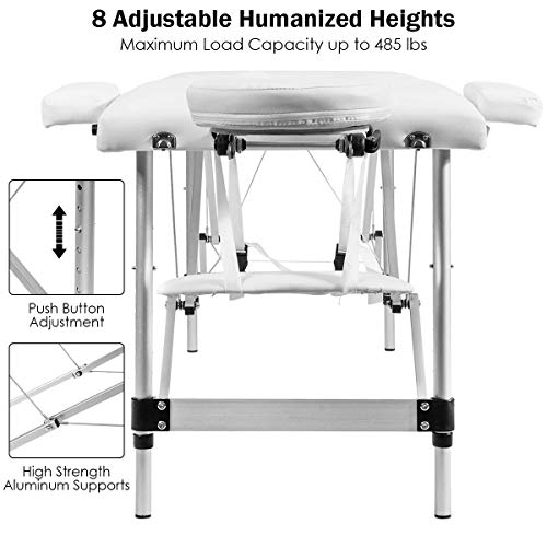 Giantex 84" Portable Massage Table with Face Cradle & Carry Case K306363