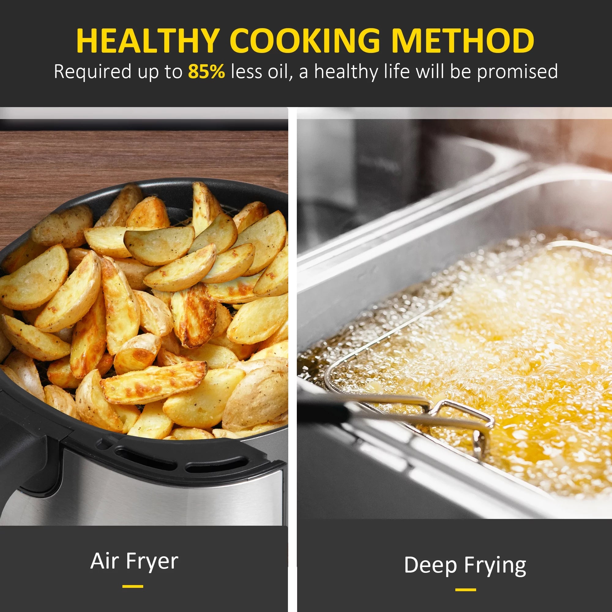 HOMCOM Air Fryer 6.9 Quart with Digital Display, Black Y897154