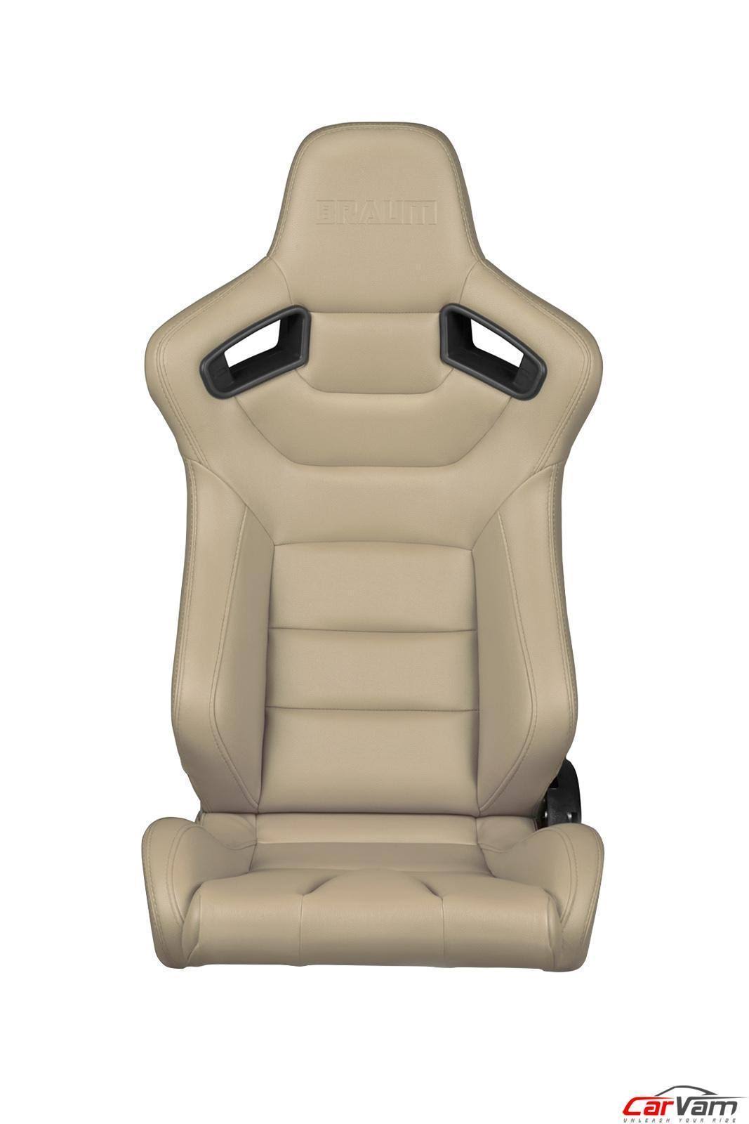 Braum Elite Series Beige Leatherette Racing Seats Pair I45836
