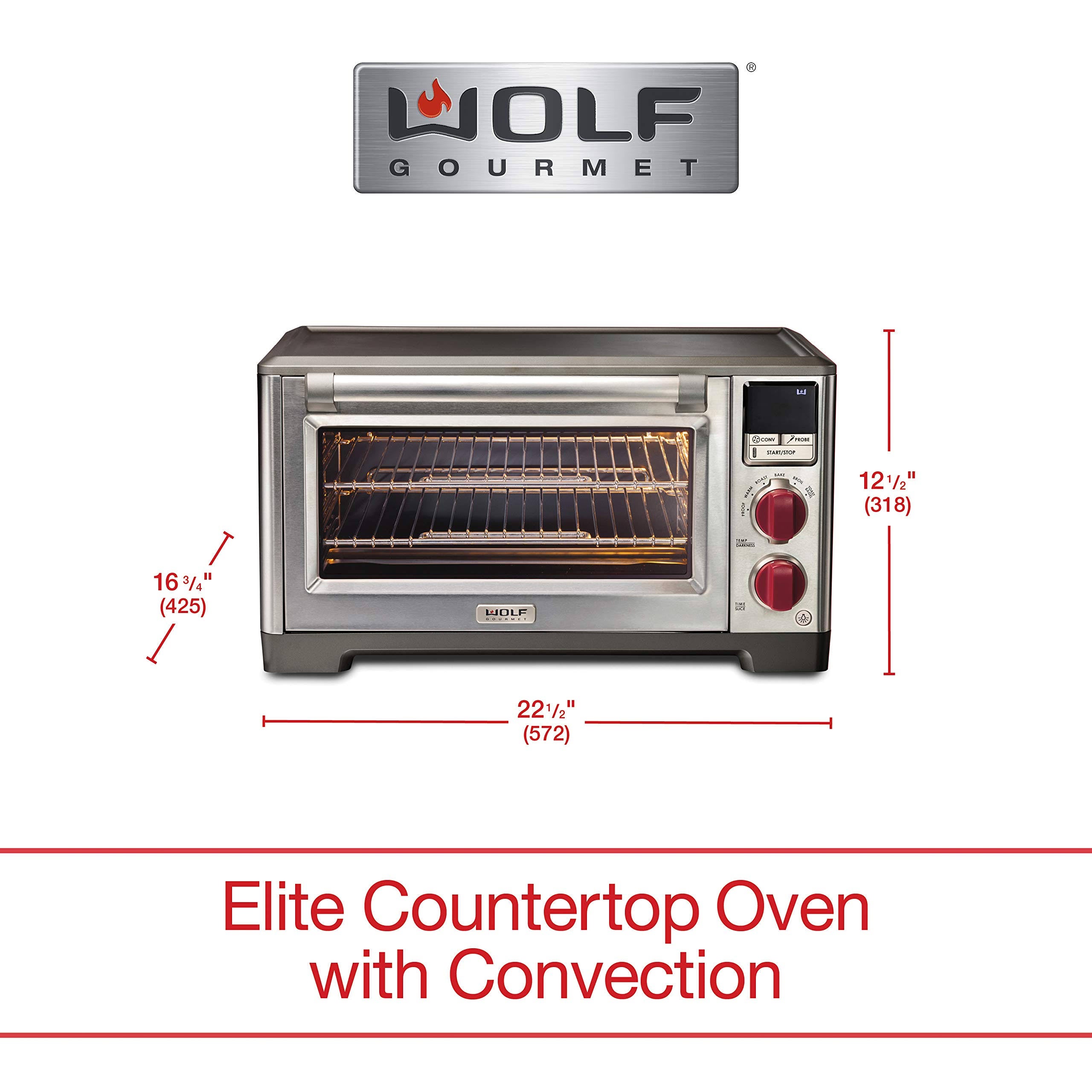 Wolf Gourmet Elite Countertop Oven with Red Knobs L10534