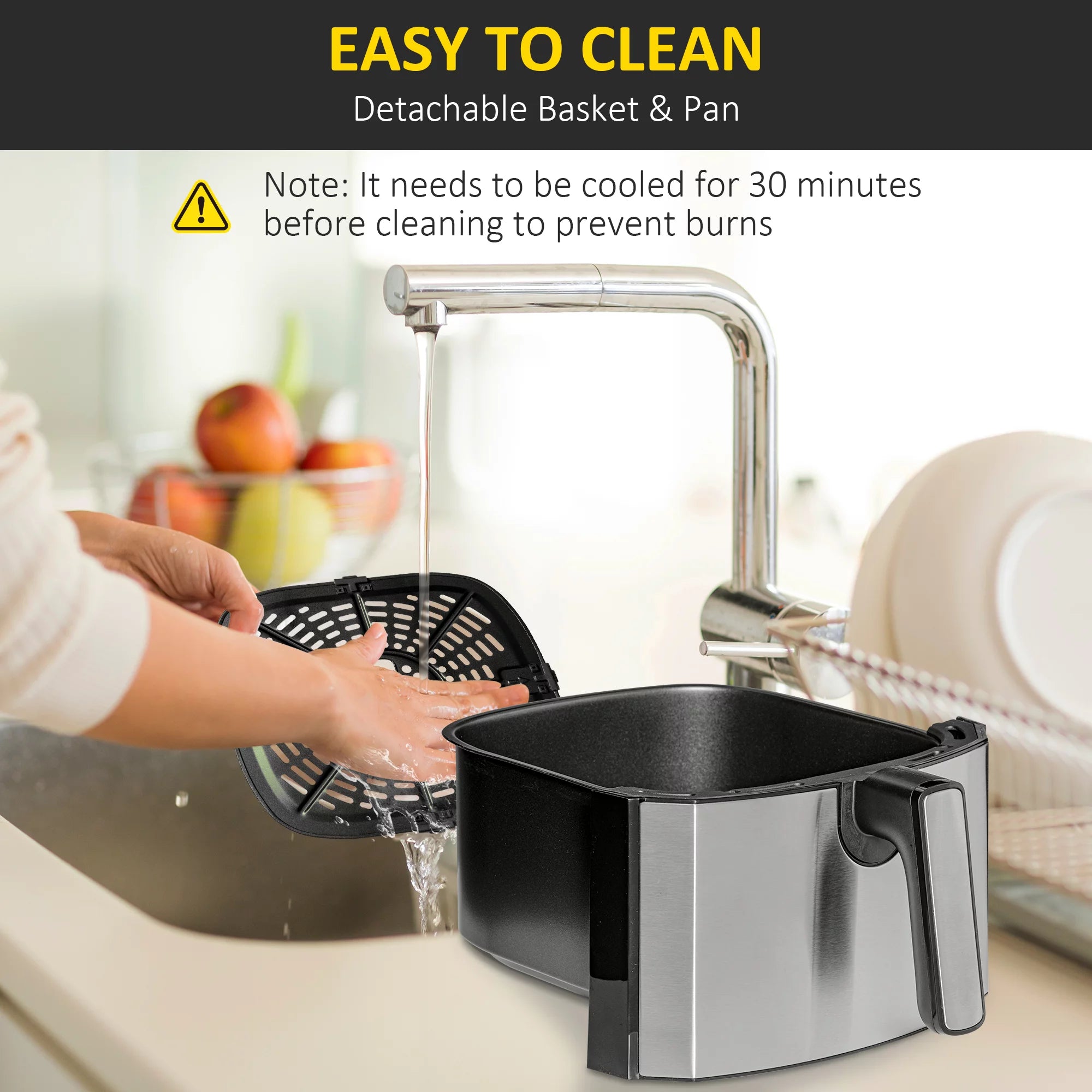 HOMCOM Air Fryer 6.9 Quart with Digital Display, Black Y897154