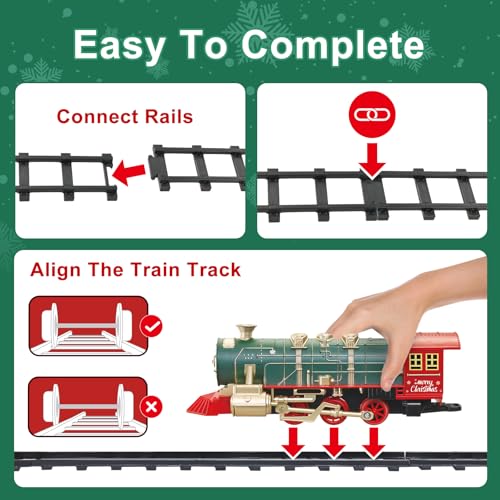 Electric Christmas Train Set with Lights and Sounds for Kids Y77468