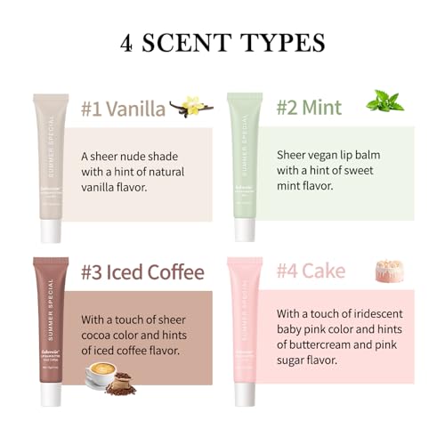 URQT Lip Butter Balm 4PCS, Hydrating Nourishing Lip Care with Natural Oils H306