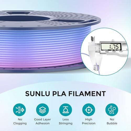 SUNLU PLA Filament 1.75mm 250g 8 Rolls Multicolor Bundle Y20969