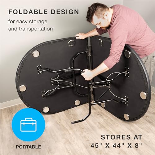 Brybelly 10-Person Foldable Poker Table with Suited Speed Cloth and Stainless Steel Cupholders K1626