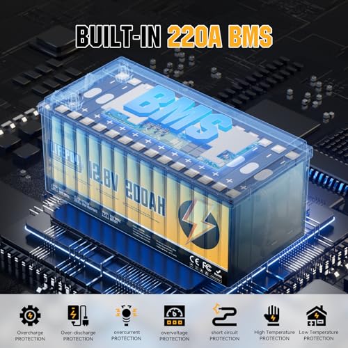 12V 200Ah LiFePO4 Battery with 200A BMS for RV, Marine, Solar G469