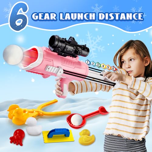 Snow Toys 28 Pack with Snowball Maker and Launcher for Kids Winter Outdoor Play C372774