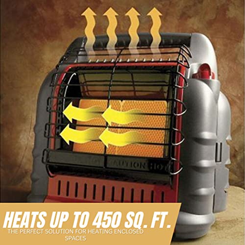 Mr. Heater Portable Big Buddy Propane Heater with 10-Feet Hose and Tank Refill Adapter Bundle P216
