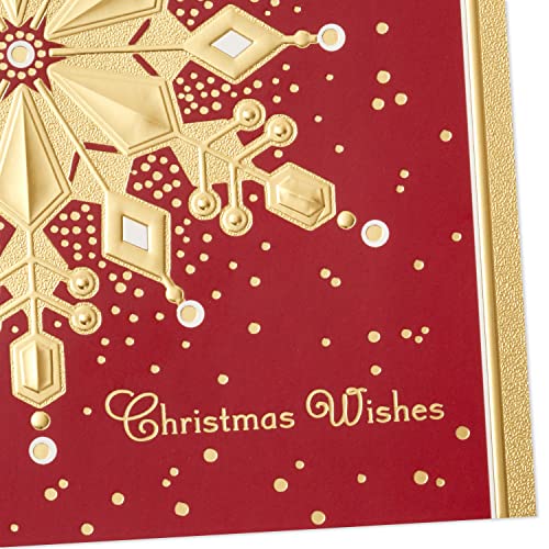 Hallmark Boxed Holiday Cards, Red and Gold Snowflake, 40 Cards with Envelopes E355
