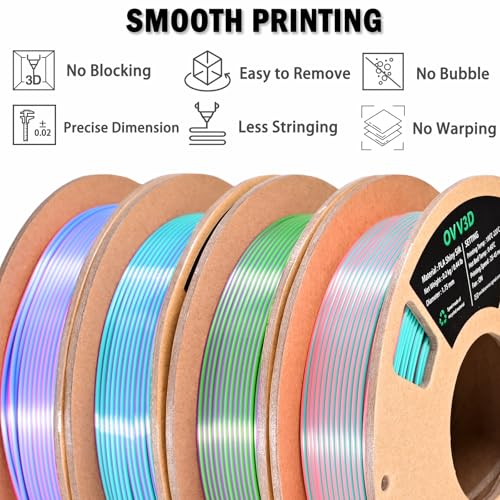 OVV3D Wood PLA Filament Bundle 1.75mm 200g 4 Pack Y521193