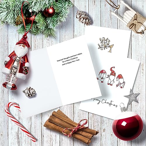 Christmas Cards - Pack of 24, 6 Assorted Designs with Envelopes, 4" x 6" Q573015