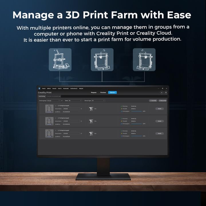 Creality K1C 3D Printer, 600mm/s High-Speed Printing, Carbon Fiber Support B672644