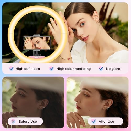 Aureday 14'' Selfie Ring Light with 62'' Tripod Stand and Phone Holder W597