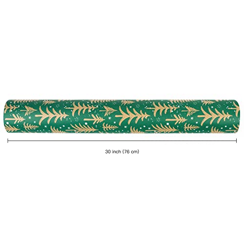RUSPEPA Christmas Wrapping Paper Jumbo Roll Kraft Paper, Christmas Tree Design, 30 in x 100 ft U53088