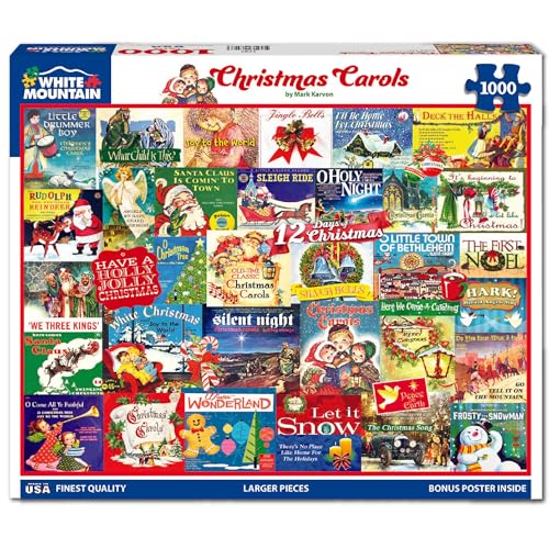 White Mountain 1000 Piece Jigsaw Puzzle Winter Christmas Carols 24"x30" E83276
