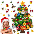SOOVSY DIY Felt Christmas Tree Kit with Ornaments for Toddlers, Xmas Gifts Set for Kids Boys Girls, New Year Door Wall Hanging Decorations