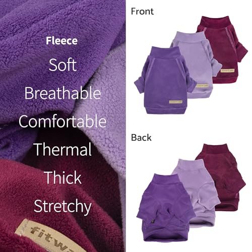 Fitwarm 3 Pack Classic Fleece Dog Sweater for Small Dogs, Medium D613