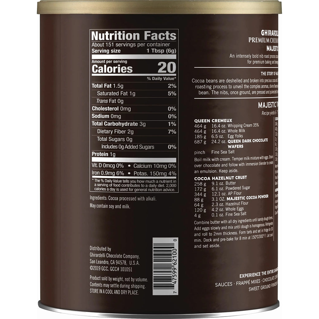 Ghirardelli Majestic Dutch Processed Cocoa Powder, 2 Lb R95181