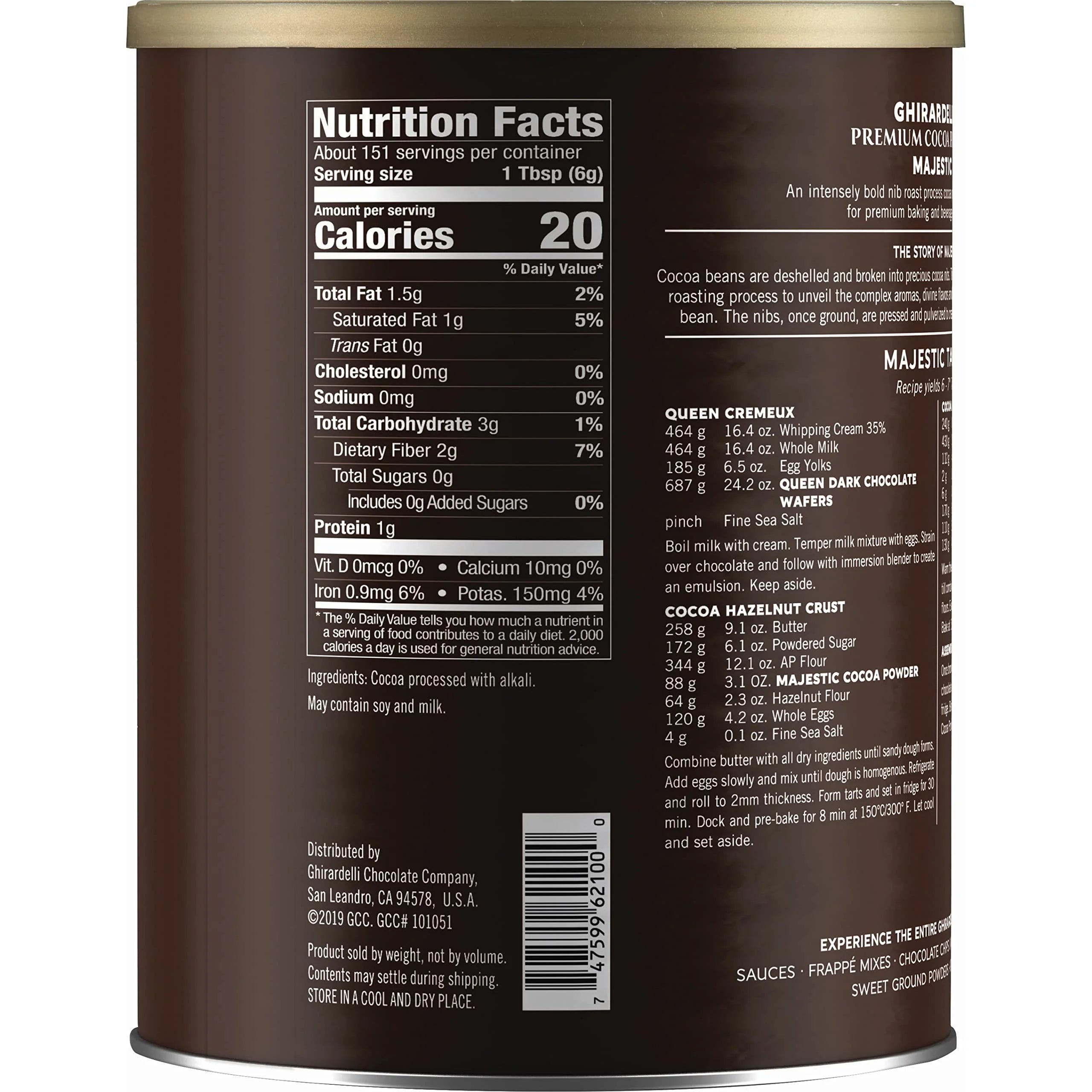 Ghirardelli Majestic Dutch Processed Cocoa Powder, 2 Lb R95181