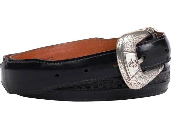 Lucchese Men's Hobby Stitch Tapered Goat Belt, Black T97051