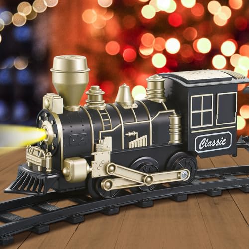 JUQU Christmas Train Set for Kids Ages 3-8, Battery Operated with Lights and Sounds R49536