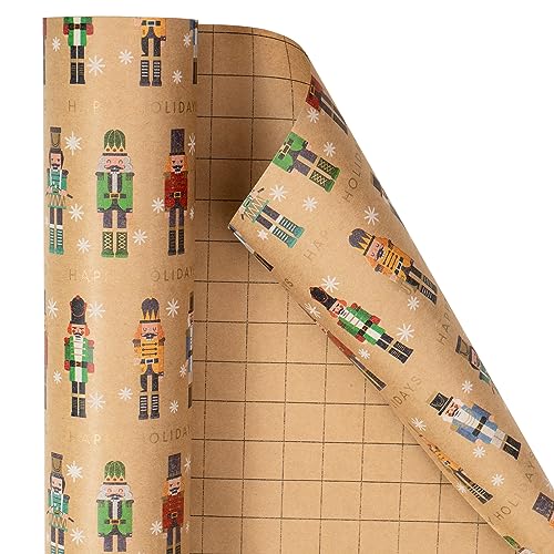 RUSPEPA Christmas Wrapping Paper Jumbo Roll Kraft Paper, Christmas Tree Design, 30 in x 100 ft U53088