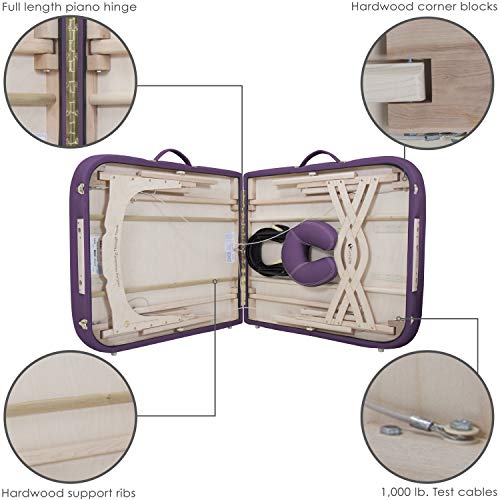 EARTHLITE Premium Portable Massage Table Package SPIRIT with Flex-Rest Face Cradle & Strata Face Pillow, Carry Case, Made in USA E382