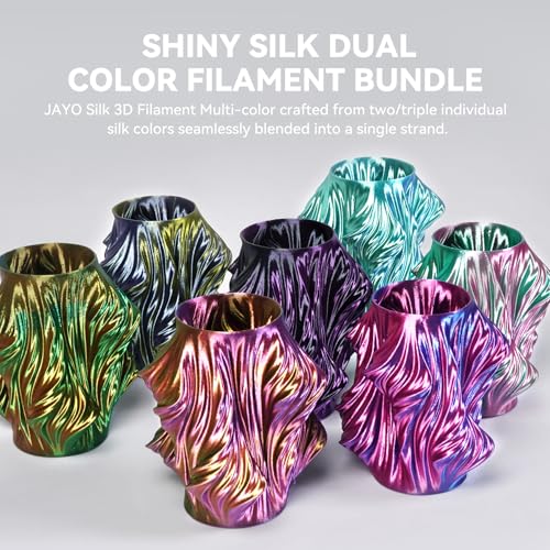 JAYO 3D Printer Filament Bundle, PLA Silk Multicolor 1.75mm, 8 Rolls 2kg G112230