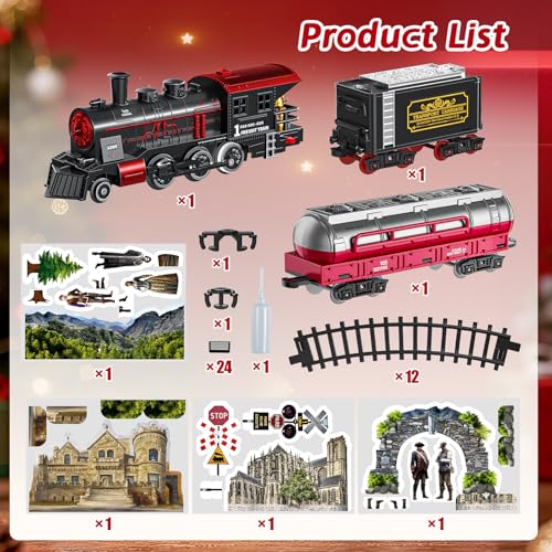 Christmas Train Set with Lights and Sound for Kids Ages 4-8 C174