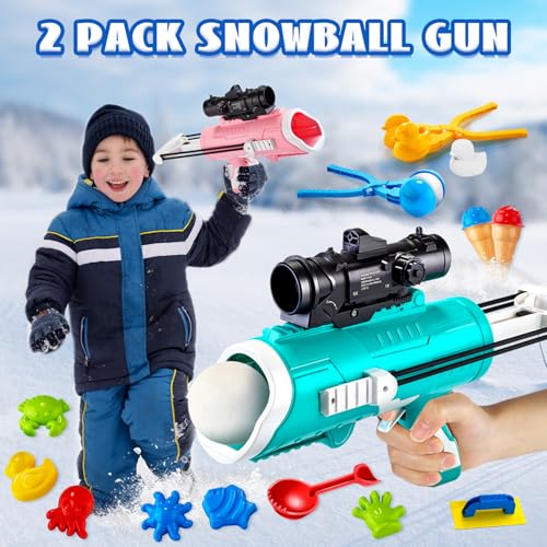 Snow Toys 28 Pack with Snowball Maker and Launcher for Kids Winter Outdoor Play C372774