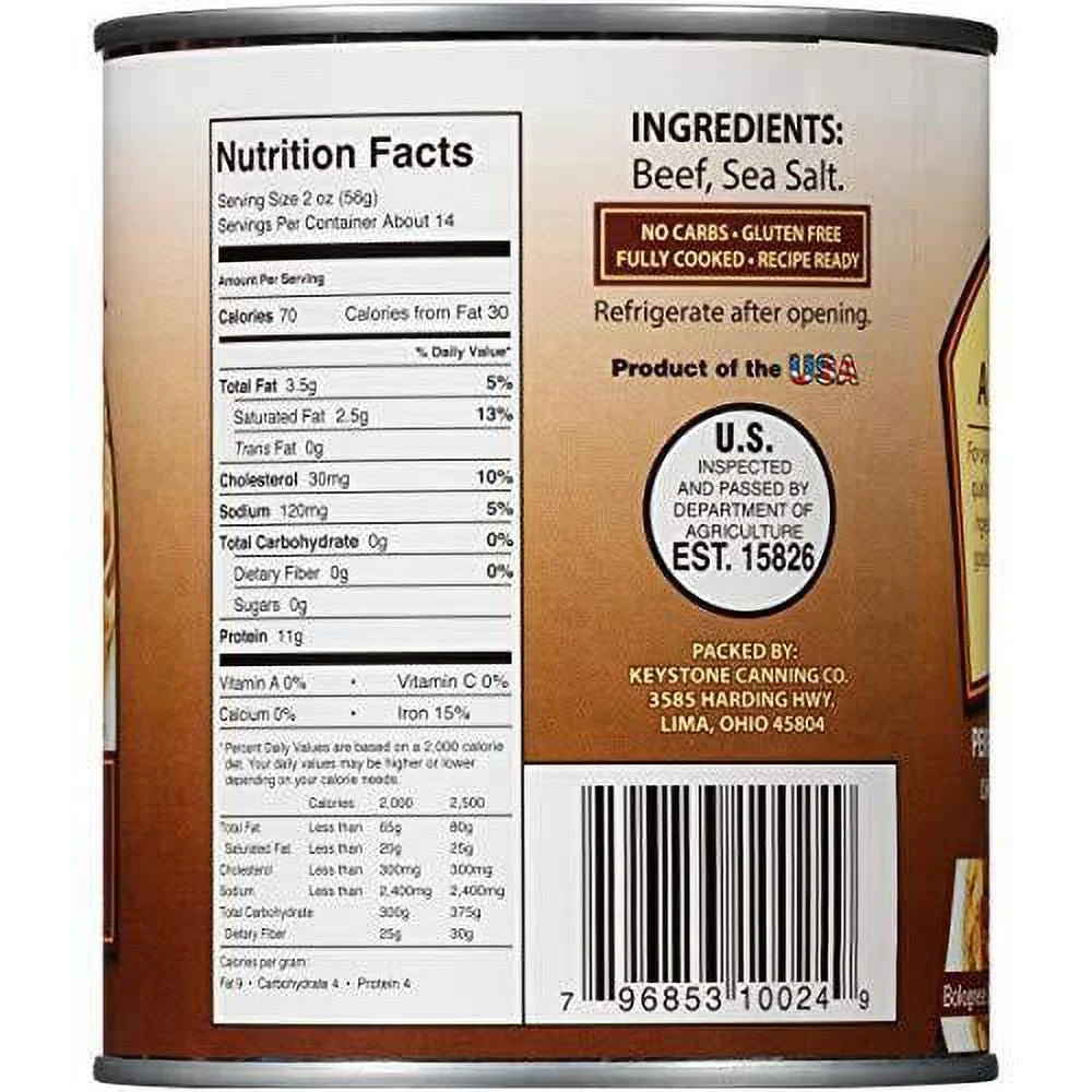 Keystone Ground Beef 28 oz Can (12 Pack) Y50886