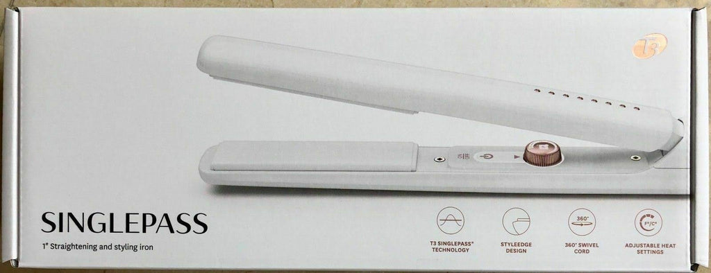 T3 SinglePass 1x22 Straightening Iron - White Q720514