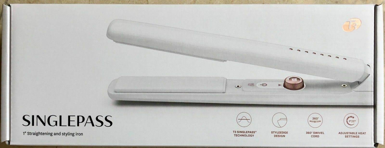 T3 SinglePass 1x22 Straightening Iron - White Q720514