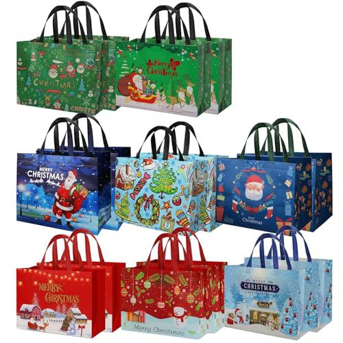 habgp 20 Pack Christmas Gift Bags Assorted Sizes with Handle, Reusable Tote K88379