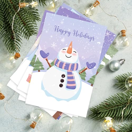 SuperShunhu 24 Cute Snowman Christmas Cards with Envelopes, 4x6 Inch T41132