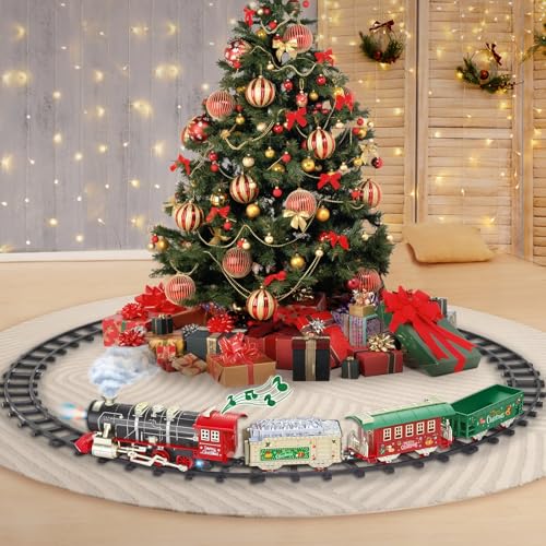 JUQU Christmas Train Set for Kids Ages 3-8 with Remote Control, Lights & Sounds X829788