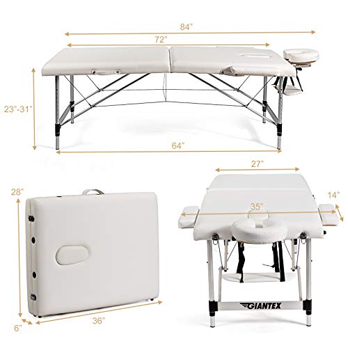 Giantex 84" Portable Massage Table with Face Cradle & Carry Case K306363