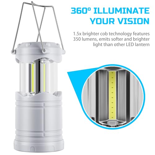 Lichamp LED Camping Lantern 4 Pack, Battery Powered Portable Hanging Light X975