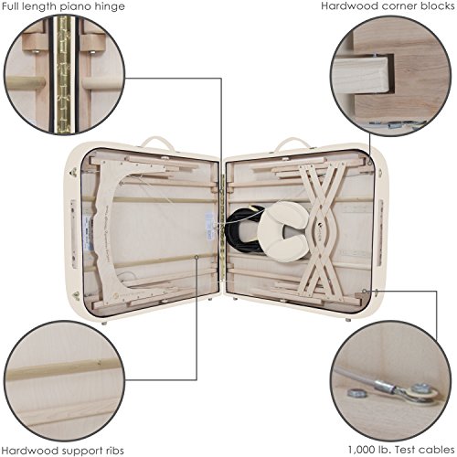 EARTHLITE Premium Portable Massage Table Package SPIRIT with Flex-Rest Face Cradle & Strata Face Pillow, Carry Case, Made in USA E382