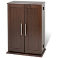 Prepac Espresso Locking Media Storage Cabinet with Shaker Doors - Megean