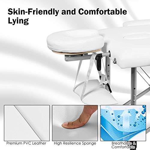 Giantex 84" Portable Massage Table with Face Cradle & Carry Case K306363