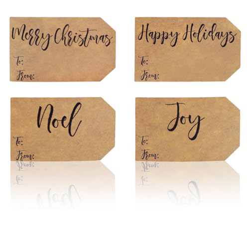 Natural Kraft Christmas Gift Tag Stickers 2x3 Inch 100 Pack W246